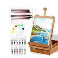 Без бренда «Набор подарочный «Две картинки» 27 предметов: этюдник 35 см из бука, краски акрил 12x12 мл, 2 холста 22x30 на мдф, 10 кистей, мастихин, палитра» в Иваново в интернет-магазине Без бренда «Набор подарочный «Две картинки» 27 предметов: этюдник 35 см из бука, краски акрил 12x12 мл, 2 холста 22x30 на мдф, 10 кистей, мастихин, палитра» в Иваново