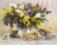 Без бренда «Натюрморт из мимоз и колокольчиков» в Иваново