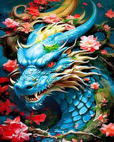 Без бренда «Коробка 20 шт: Бирюзовый дракон среди цветов» в Иваново