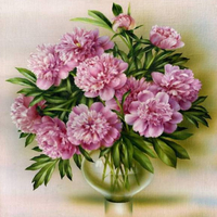 Без бренда «Пионы в круглой прозрачной вазе (20шт)» в Иваново