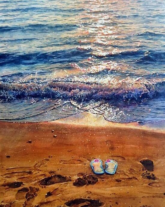 Картина по номерам 40x50 Песчаный пляж и море