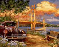 Без бренда «Американский автомобиль на фоне моста через залив» в Иваново