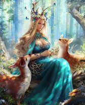 Чудесная лесная нимфа среди зверей