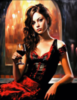 Без бренда «Обворожительная брюнетка с бокалом красного вина» в Иваново