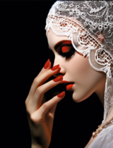 Красивая девушка в кружевном наряже