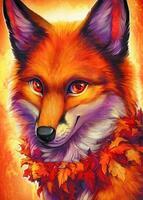 Без бренда «Хитрая лиса с осенним венком» в Иваново в интернет-магазине  Без бренда «Хитрая лиса с осенним венком» в Иваново