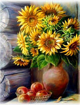 Без бренда «Кувшин с подсолнухами и корзинка с яблоками» в Иваново